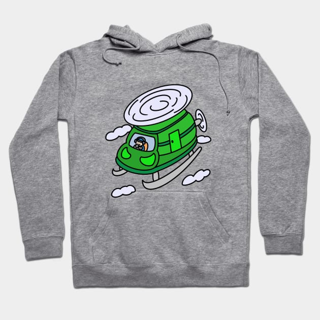 Pilot helicopter with cute cartoon boy Hoodie by Andrew Hau